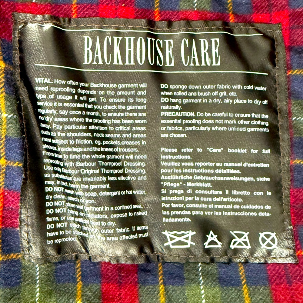 Backhouse of Barbour New Zealand’s original wet weather rain coat. Brown/Plaid. - Picture 9 of 9